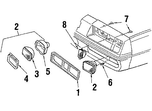 1987 Oldsmobile Firenza Headlamps Diagram