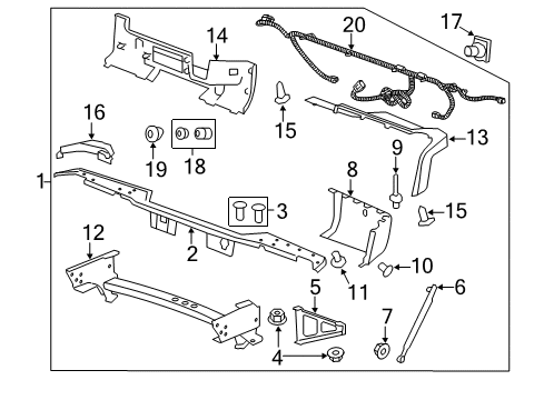 2014 Chevy Silverado 2500 HD Rear Bumper Diagram