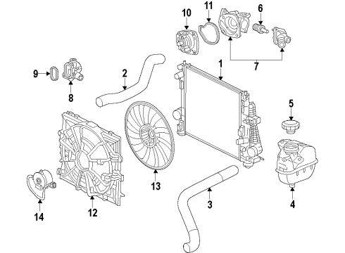 2014 Cadillac ATS Fan Motor Diagram for 22801056