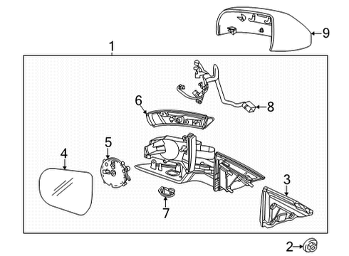 2020 Cadillac CT4 Outside Mirrors Diagram
