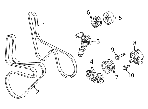 2019 Chevy Corvette Idler Pulley Diagram for 12665035