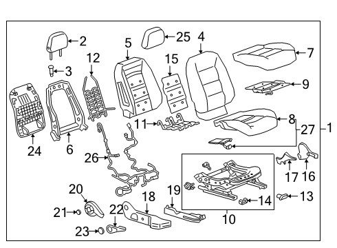 2019 GMC Terrain Occupant Sensor, Front Passenger Side Diagram for 84646532
