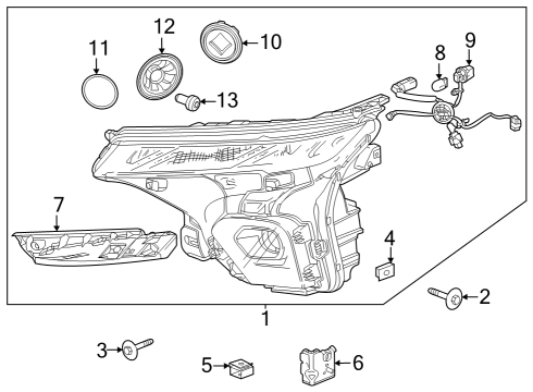 2024 Chevy Trailblazer Headlamp Assembly, Front Passenger Side Diagram for 42859234