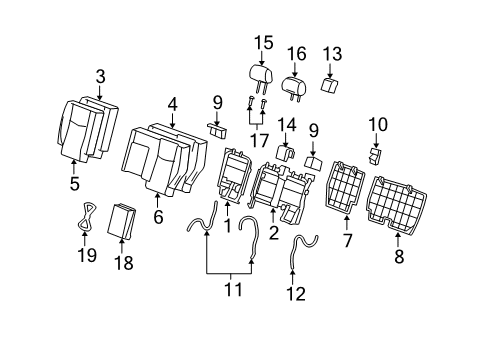 2007 Cadillac SRX Seat Back Pad Diagram for 88994850