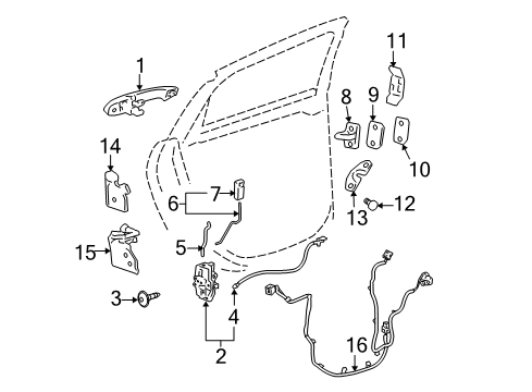 2007 Chevy Impala Lock Assembly, Rear Passenger Side Diagram for 20790500