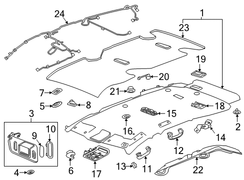 2022 Buick Enclave Interior Trim - Roof Diagram