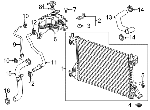 2014 Cadillac ELR Radiator & Components Diagram 4 - Thumbnail