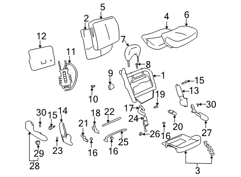 2003 Buick LeSabre Front Seat Components Diagram 3 - Thumbnail