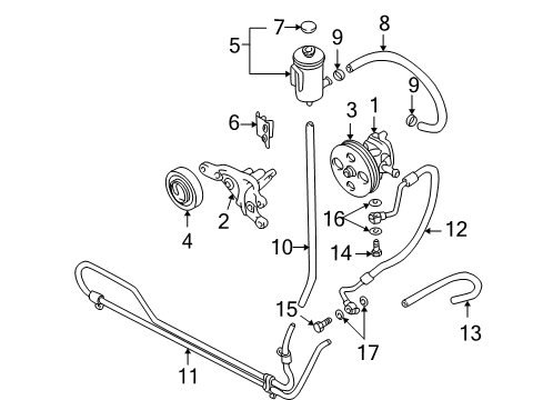 2002 Chevy Tracker Power Steering Cooler Tube Diagram for 30025431