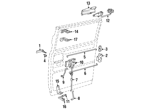1993 GMC G2500 Handle, Inside Latch Diagram for 12475458
