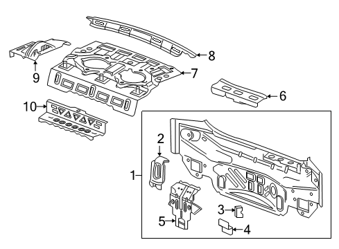 2017 Chevy Cruze Panel Support, Rear Diagram for 13398150
