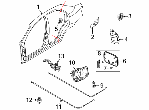 2006 Chevy Aveo Quarter Panel & Components Diagram 2 - Thumbnail