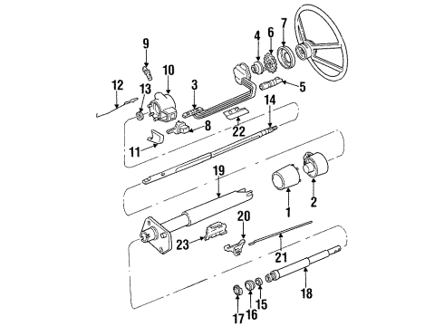 1989 GMC C2500 Steering Column & Shroud, Switches & Levers Diagram 2 - Thumbnail