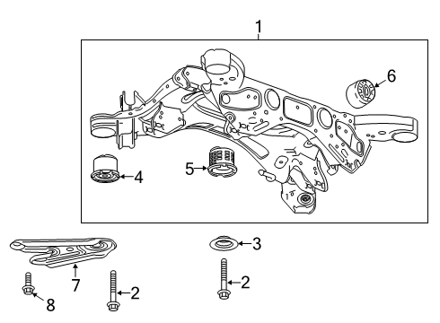 2022 Cadillac XT4 Suspension Mounting - Rear Diagram 1 - Thumbnail