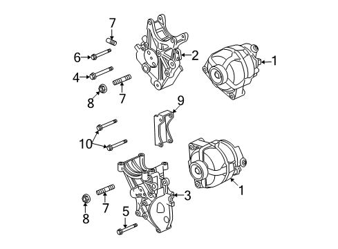 2010 GMC Sierra 3500 HD Mount Bracket Diagram for 98023014