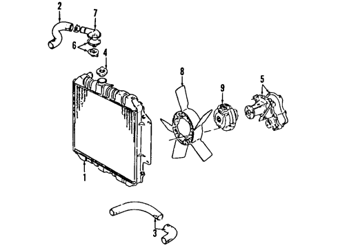 1998 Chevy Tracker Radiator Diagram for 30016710