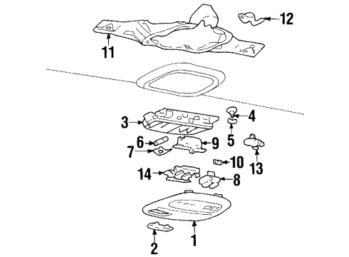 2002 Oldsmobile Aurora Overhead Console Diagram 1 - Thumbnail