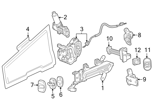 2023 Cadillac LYRIQ Lock, Front Diagram for 86823935