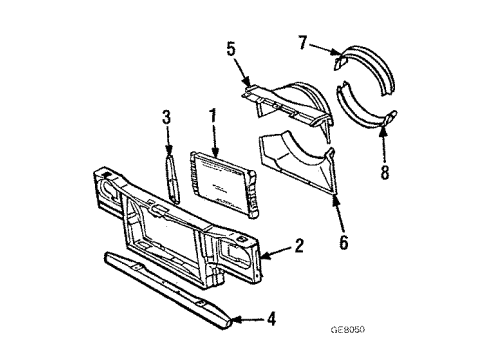 1985 GMC Caballero Radiator & Components Diagram