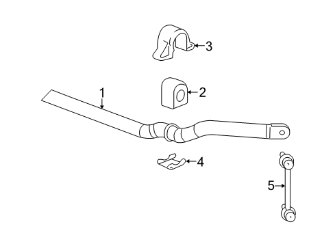 2007 Cadillac SRX Stabilizer Bar & Components - Front Diagram 1 - Thumbnail