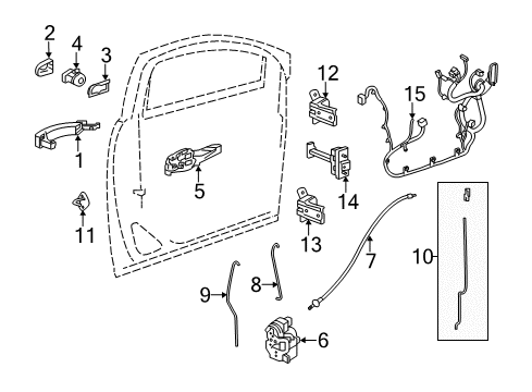2020 Buick Encore Front Door - Lock & Hardware Diagram