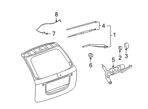 2007 Pontiac Torrent Lift Gate - Wiper & Washer Components Diagram