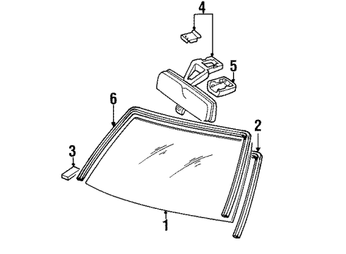 1999 Chevy Prizm Mirror Cover Diagram for 94858364