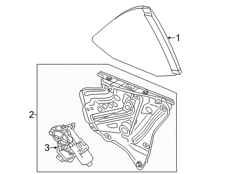 2014 Chevy Camaro Quarter Panel - Glass & Hardware Diagram
