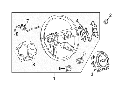 2006 Chevy SSR Steering Column & Wheel, Shroud, Switches & Levers Diagram 3 - Thumbnail