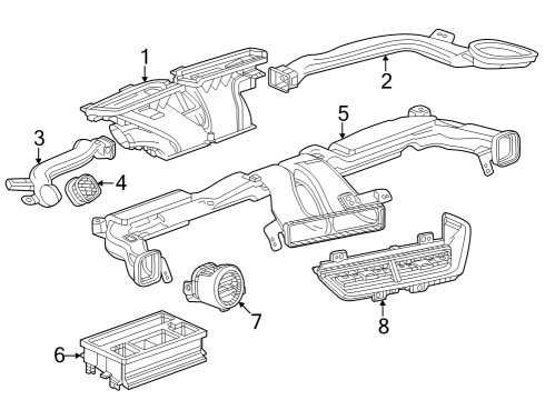 2024 Chevy Trax Defroster Grille, Driver Side Diagram for 42842412