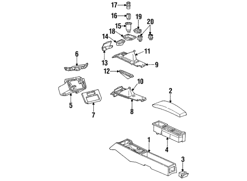 1991 Pontiac Firebird Boot Diagram for 14105644