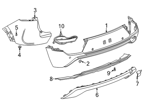 2021 Chevy Trailblazer Bumper & Components - Rear Diagram 3 - Thumbnail