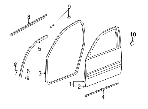 2005 Buick LeSabre Front Door Diagram