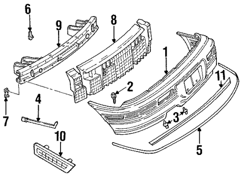 1994 Oldsmobile Achieva Rear Bumper Diagram