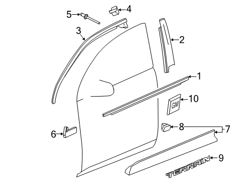 2014 GMC Terrain Nameplate, Front Diagram for 15825691