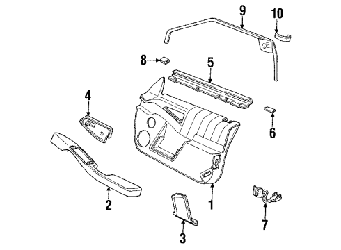 1992 Pontiac Grand Prix Speaker, Front Diagram for 16088740