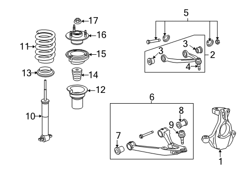 2009 Chevy Tahoe Spring, Front Diagram for 25909350