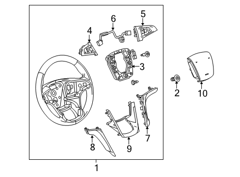 2016 Chevy Equinox Steering Column, Steering Wheel & Trim Diagram 2 - Thumbnail