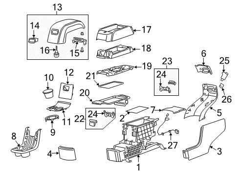2009 Saturn Outlook Rear Console Diagram