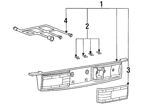 1994 Buick LeSabre Backup & License Lamps Diagram