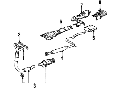 2000 Saturn SC2 Exhaust Manifold Diagram for 21008237