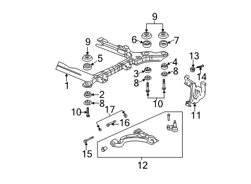 2005 Cadillac DeVille Lower Insulator, Red Diagram for 25665904