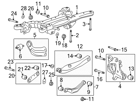 2010 Buick LaCrosse Rear Suspension, Control Arm Diagram 3 - Thumbnail