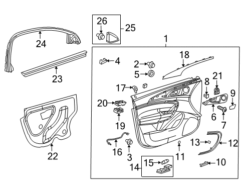 2017 Buick Regal Interior Trim - Front Door Diagram
