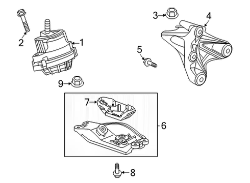2023 Cadillac CT4 Mount Bracket, Passenger Side Diagram for 84146181