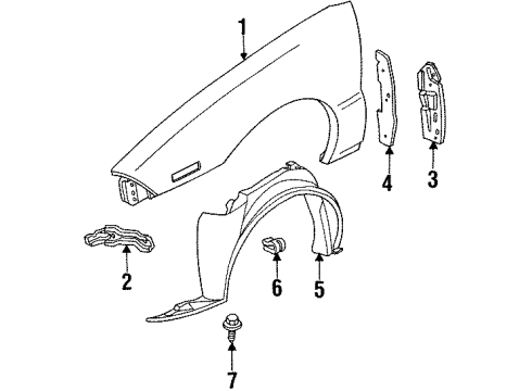 1994 Oldsmobile Achieva Fender & Components Diagram