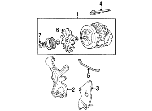 1992 Chevy C3500 Fan Brace Diagram for 10045757