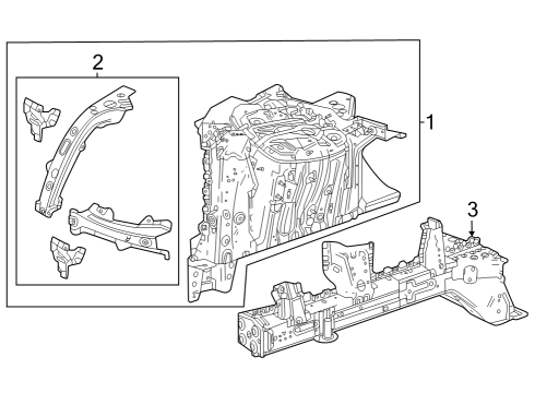 2023 Cadillac LYRIQ Structural Components & Rails Diagram