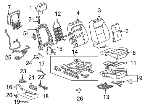 2021 Chevy Tahoe Seat Cushion Pad, Front Passenger Side Diagram for 84940325