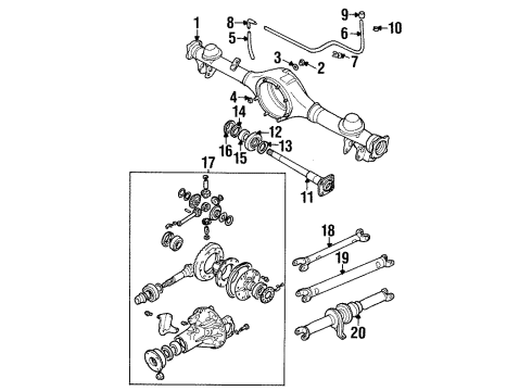 1998 Chevy Tracker Differential Assembly, Rear Diagram for 30020512